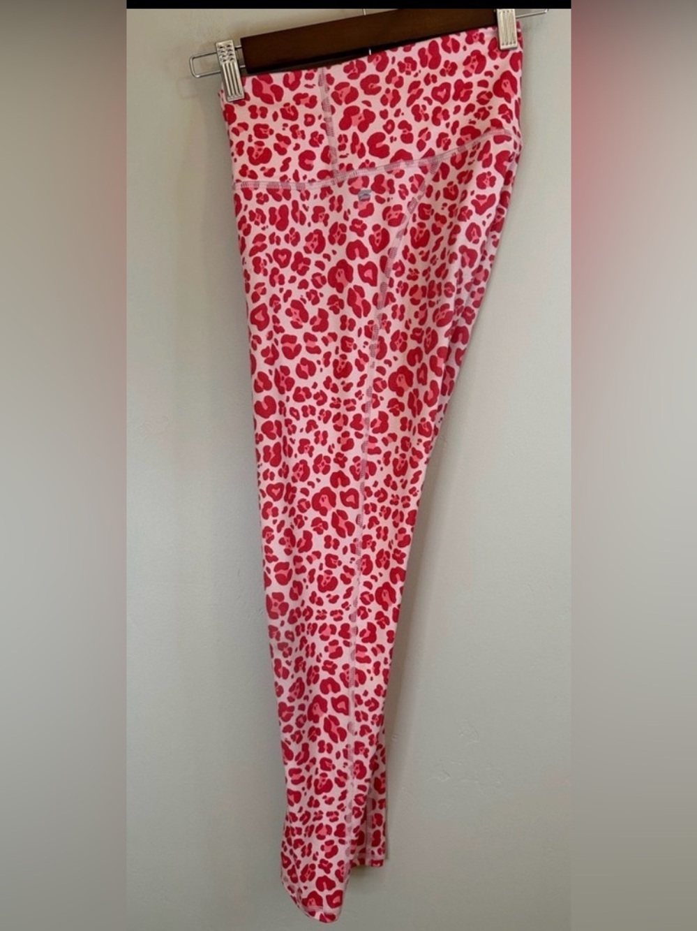 Fabletics Pink Leopard-Print Leggings - SMALL 24” Inseam